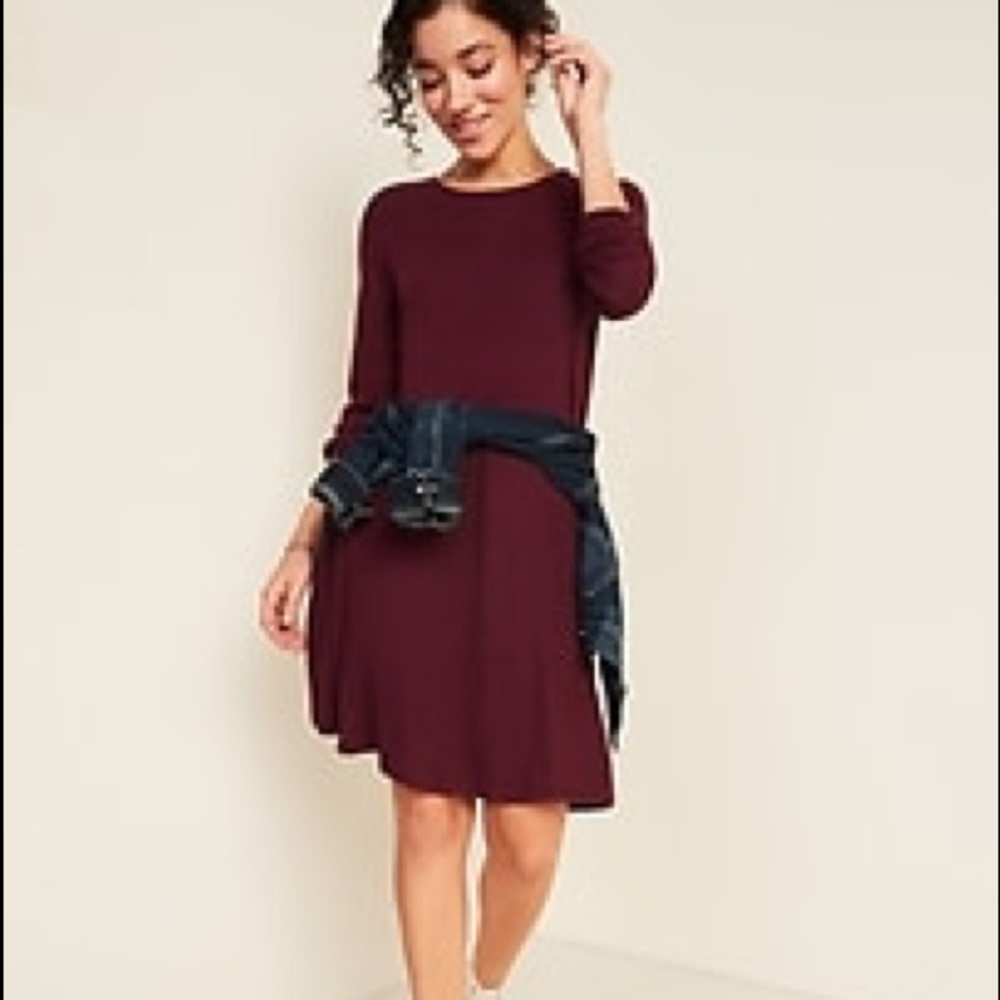 Old Navy Maroon Swing Dress